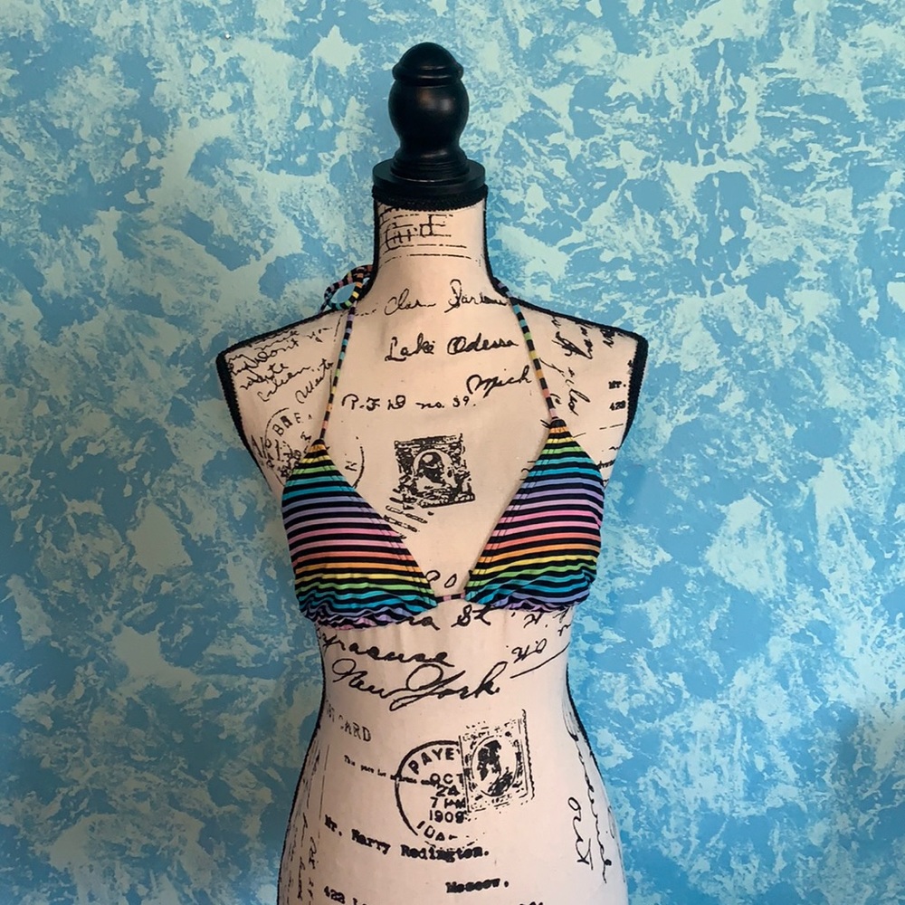 2 rainbow bikini tops